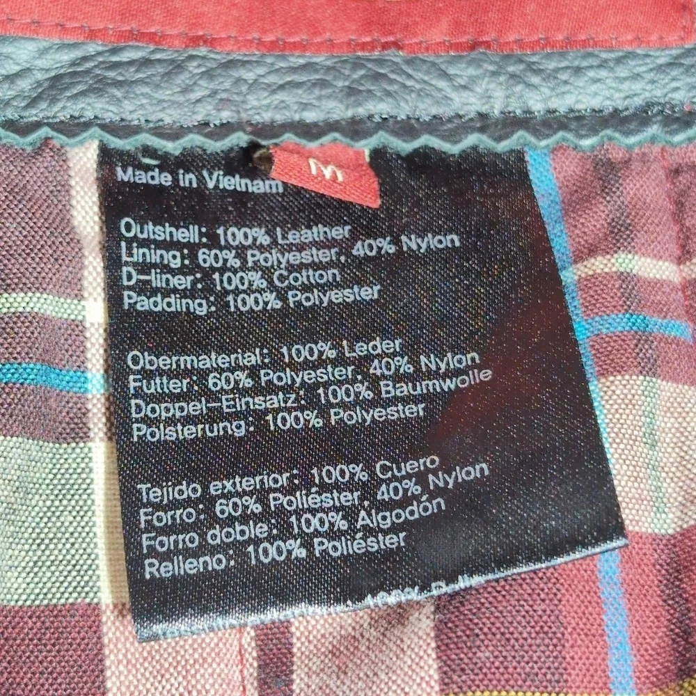 Indian Motorcycle Plaid Sleeveless Jacket Liner Only Zip In Sz M
